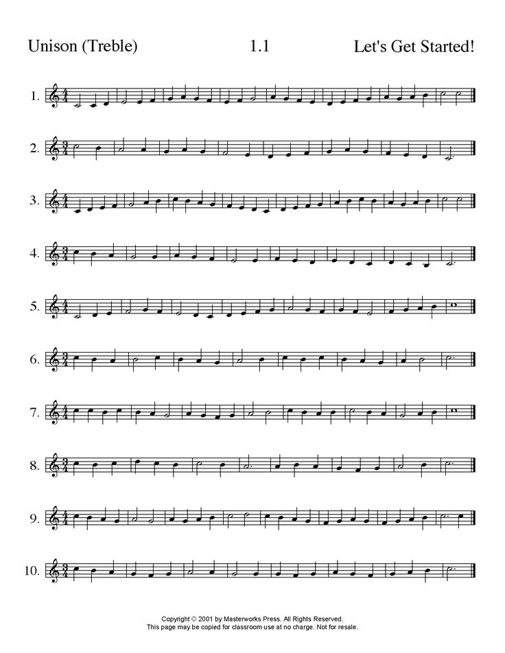 Printable Vocal Exercises